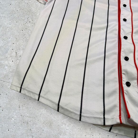 Marvel Deadpool Unicorn Baseball Jersey XL Pinstripe Red Trim Button-Up C-Life - Picture 5 of 10